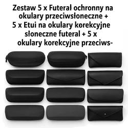 Zestaw 5 x Futerał ochronny na okulary przeciwsłoneczne + 5 x Etui na okulary korekcyjne słoneczne futerał + 5 x Etui na