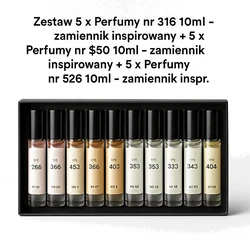 Zestaw 5 x Perfumy nr 316 10ml - zamiennik inspirowany + 5 x Perfumy nr 330 10ml - zamiennik inspirowany + 5 x Perfumy n