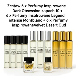 Zestaw 6 x Perfumy inspirowane Dark Obsession zapach 10 + 6 x Perfumy inspirowane Legend Intense Montblanc + 6 x Perfumy