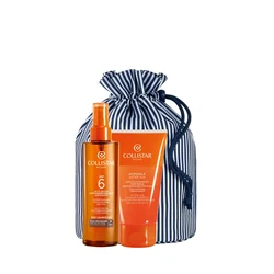 Zestaw Collistar Super-Tanning Dry Oil Spf6 200ml + After-Sun Balm 100ml + Pouch