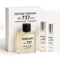 Zestaw Perfumy nr 737 50ml z feromonami - zamiennik + Perfumy nr 821 4ml z feromonami - zamiennik + Perfumy nr 773 4ml z