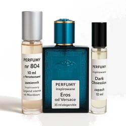 Zestaw Perfumy nr 804 10ml z feromonami - zamiennik + Perfumy inspirowane Eros od Versace 33 ml + Perfumy inspirowane Da
