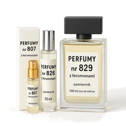 Zestaw Perfumy nr 807 4ml z feromonami - zamiennik + Perfumy nr 826 33ml z feromonami - zamiennik + Perfumy nr 829 100ml