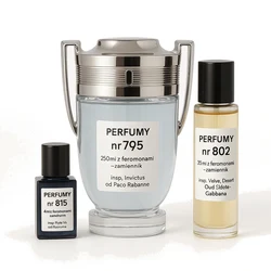 Zestaw Perfumy nr 815 4ml z feromonami - zamiennik + Perfumy nr 795 250ml z feromonami - + Perfumy nr 802 33ml z feromon