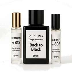 Zestaw Perfumy nr 818 10ml - zamiennik inspirowany + Perfumy inspirowane Back to Black 50 ml + Perfumy nr 805 10ml - zam