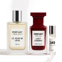 Zestaw Perfumy z feromonami inspirowane Le Jour se + Perfumy inspirowane Lost Cherry 100 ml z + Perfumy nr 345 4ml z fer