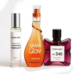 Zestaw Perfumy z feromonami inspirowane Molecule 01 + Perfumy Miami Glow 100 ml Jennifer Lopez + Perfumy nr 340 100ml z