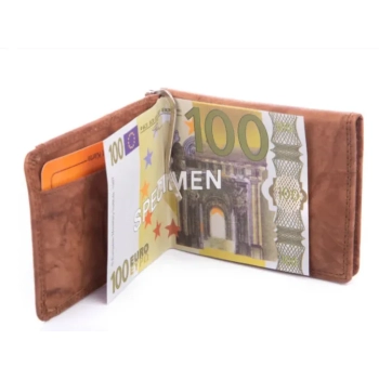 Banknotówka skórzana brązowa Money Maker RFID