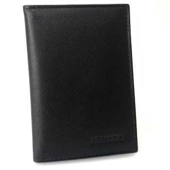 Skórzane etui RFID czarne na karty i dokumenty