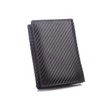 portfel męski skórzany J.Jones carbon RFID w kolorze czarnym