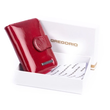 Portfel damski Gregorio lakierowany czerwony z systemem RFID
