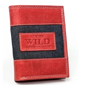 Męski portfel skórzany Always Wild pionowy młodzieżowy z jeansem