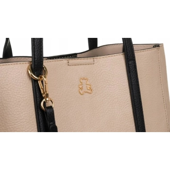 Torebka damska Lulu Castagnette beżowa eko skóra shopper na A4