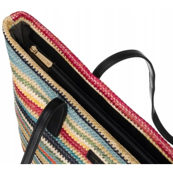Torba na ramię David Jones materiałowa czarna elegancka