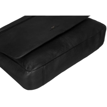 Torba na laptopa skórzana PETERSON PTN czarna biznesowa
