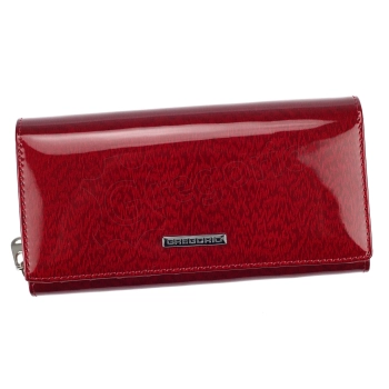 Portfel damski Gregorio czerwony skóra naturalna na zatrzask