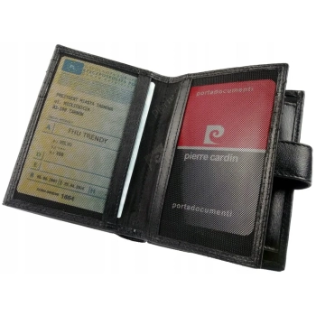 Męski zestaw prezentowy Pierre Cardin skórzany portfel RFID i pasek komplet