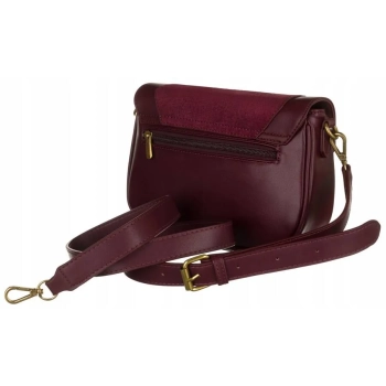 Torba z eko skóry DAVID JONES  bordowa listonoszka crossbody