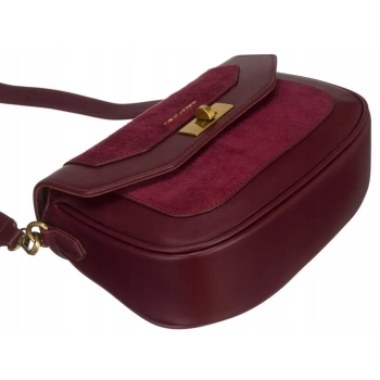 Torba z eko skóry DAVID JONES  bordowa listonoszka crossbody
