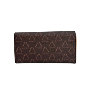 Portfel damski brązowy z monogramem i klapą Valentino
