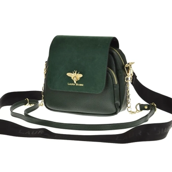Torebka Listonoszka Laura Biaggi – Elegancja w Kolorze Dark Green Suede