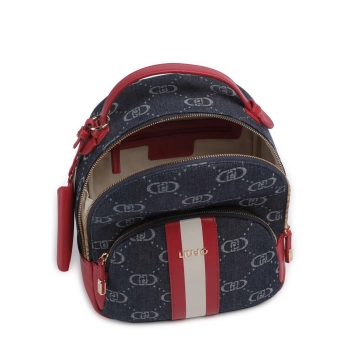 Plecak damski LIU JO denim jacquard monogram stylowy miejski