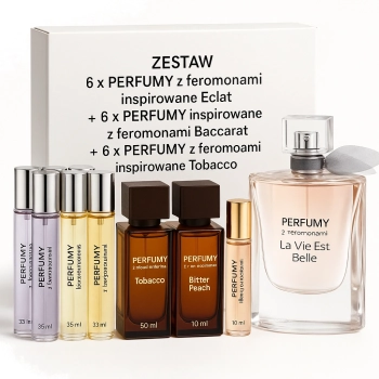 Zestaw 6 x Perfumy z feromonami inspirowane Eclat + 6 x Perfumy inspirowane z feromonami Baccarat + 6 x Perfumy z feromo