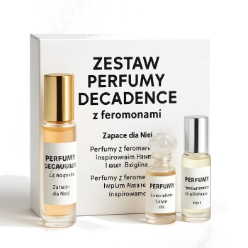 Zestaw Perfumy Decadence z feromonami 10ml Zapach + Perfumy z feromonami inspirowane Roma Laura + Perfumy z feromonami M