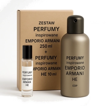 Zestaw Perfumy inspirowane Emporio Armani He 250 ml + Perfumy inspirowane Emporio Armani He 10ml