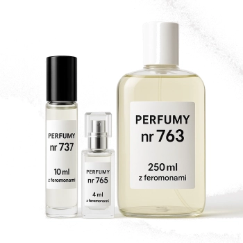 Zestaw Perfumy nr 737 10ml z feromonami - zamiennik + Perfumy nr 765 4ml z feromonami - zamiennik + Perfumy nr 763 250ml