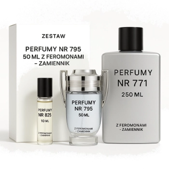 Zestaw Perfumy nr 795 50ml z feromonami - zamiennik + Perfumy nr 825 10ml z feromonami - zamiennik + Perfumy nr 771 250m