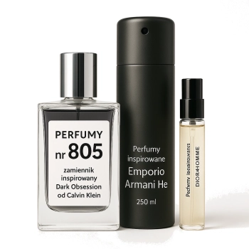 Zestaw Perfumy nr 805 100ml - zamiennik inspirowany + Perfumy inspirowane Emporio Armani He 250 ml + Perfumy inspirowane