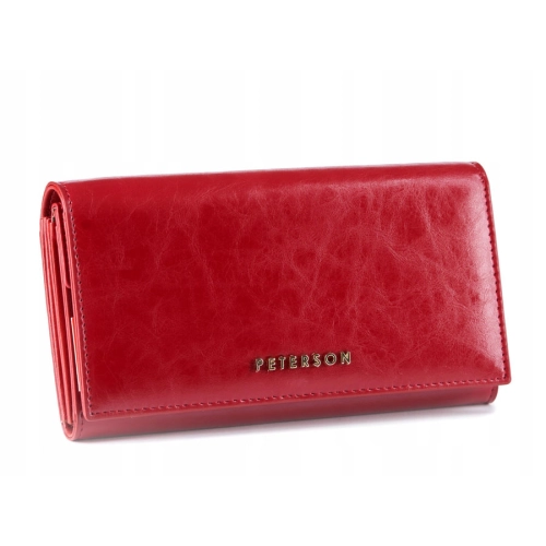 Skórzany portfel damski z klapką Peterson