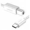 Kabel Ugreen US241 USB-C / USB-B 2.0 do drukarki skanera 1.5 m - biały