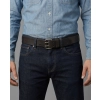 Pasek męski do spodni jeansów ze skóry skórzany podwójna klamra Peterson