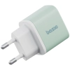 Ładowarka sieciowa Bazic GoPort Velox    Kit USB-C/USB-A GaN 35W z kablem zielony