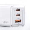 USAMS Ład. siec. 2xUSB-C+1xUSB 65W(only head) GaN PD3.0 +QC3.0 Fast Charging fioletowy/gradient purple Sandru Series CC180TC03 (US-CC180)