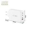 TECH-PROTECT NC240W-GAN 4-PORT NETWORK CHARGER PD 240W / QC3.0 WHITE