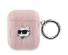 Karl Lagerfeld KLA2PGCHPP AirPods 1/2cover różowy/pink Monogram Choupette Head