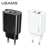 USAMS Ład. siec. 1xUSB-C+1xUSB T35 20W(only head) PD3.0 +QC3.0 Fast Charging czarny/black CC121TC02 (US-CC121)
