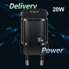 USAMS Ład. siec. 1xUSB-C T36 mini 20W+ kabel USB-C-Lightning biały/white PD3.0 Fast Charging XFKXLOGTL02 (US-CC124+US-SJ484)