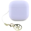 Słuchawki TWS Guess Glossy Effect        Printed Classic Logo & Charm lawendowy