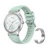 Smart Watch COLMI L28 (Srebrno-zielony + srebrny pasek stalowy)