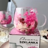 Szklanka termiczna z kwiatami w środku, gipsówka hortensje róż 300 ml 1szt SZK182