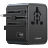 Ładowarka sieciowa USAMS Travel Adapter  CC308 USB-C + USB-A 17W 4w1 US/AU/EU/UK czarny
