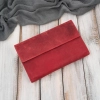 Portfel damski skórzany czerwony vintage na ramię elegancki
