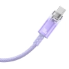 Kabel Baseus Explorer 100W USB-A - USB-C z inteligentnym czujnikiem temperatury 1m - fioletowy