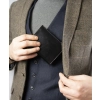 Pionowy portfel męski ze srebrnym akcentem, skóra naturalna licowa - Rovicky
