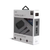 UNIQ Ład. siec. Versa Slim  USB-C PD 18W+ kabel USB-C na USB-C czarny/charcoal black (LITHOS Collective)