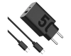Ładowarka sieciowa Motorola TurboPower   50W Dual USB-C/USB-A z kablem USB-C 1m czarny